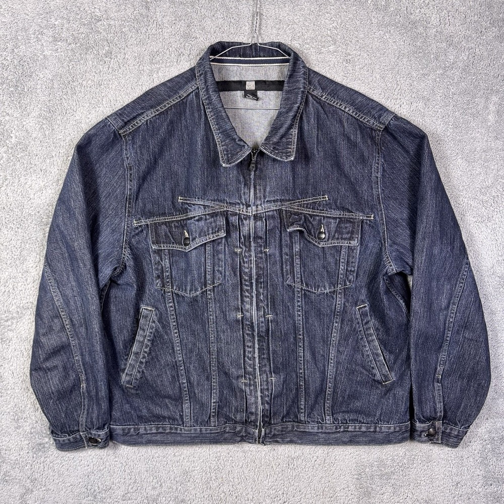 Marithe Francois Girbaud Jacket Mens XL Selvedge Denim Trucker Y2K 90s Vintage